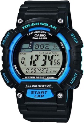 Casio Tough Solar Chronograph 100m schwarz blau Herrenuhr 45mm STL-S100H-2AVEF