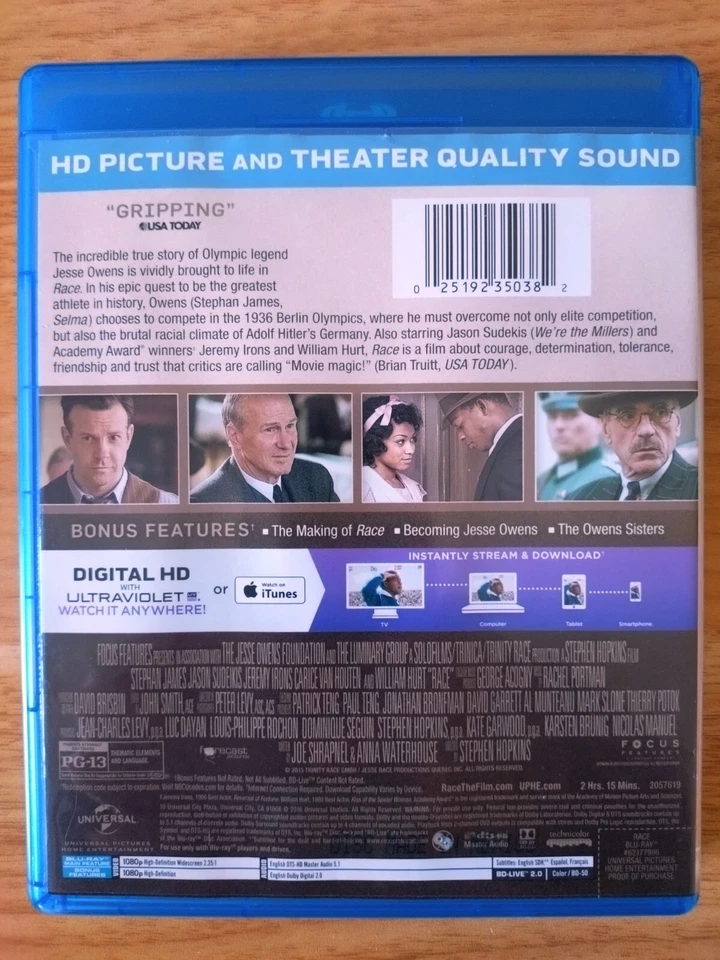 Race (2016) - uk compatible blu-ray - Jesse Owens Film, Stephan James (Selma) - Image 2 of 3