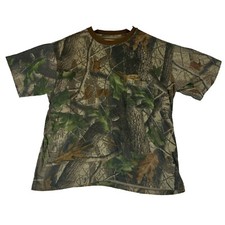 Vtg Men's Size L Camo Realtree AP Hardwoods TShirt Short Sleeve