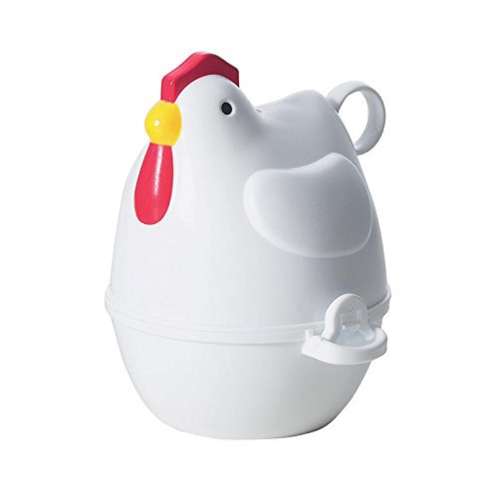 (TG. 3 Uova) Excelsa Cocò Cuociuova da Microonde 3 Uova, Ceramica, Bianco - NUO