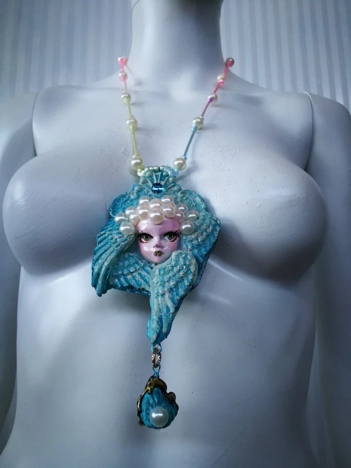 Collar Colgante Talismán Serafines Ángel Alado Guardián Querubines Joyería Foto 3 de 4