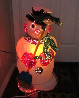 WALTER DRAKE Fiber Optic Christmas Snowman Blow Mold 28