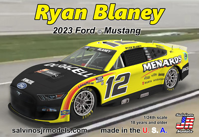 Ryan Blaney 2023 Salvinos Jr Model Kit #12 Menard's Next Gen Ford Mustang