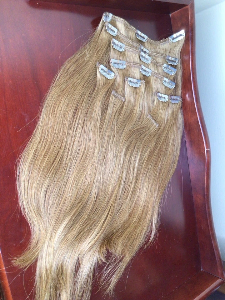 EURONEXT Premium REMY 14” Clip-In Human Hair Extension Chestnut Brown NEW! Read - Image 3 of 4