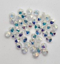 12pc Swarovski Crystal Clear AB2X 6mm Flattened Round 5102 Beads; Vintage