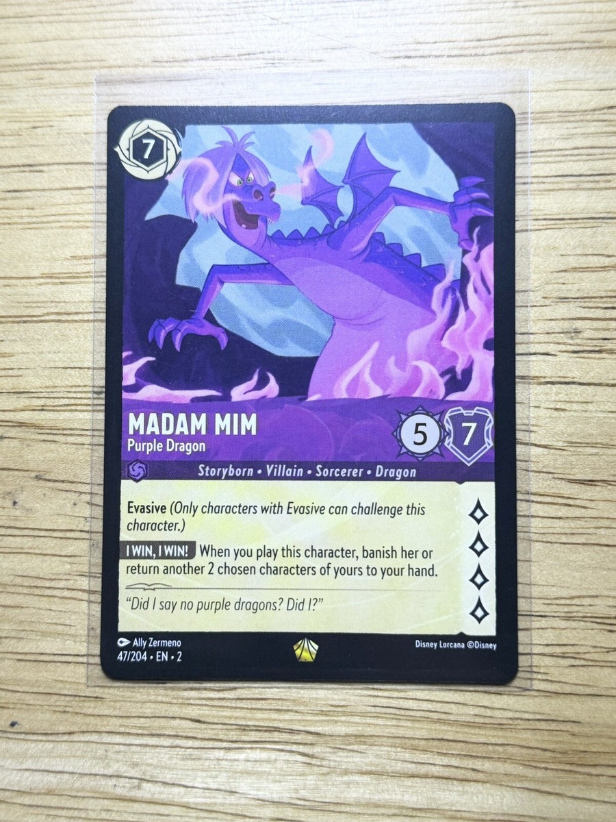 Disney Lorcana Rise Of The Floodborn Madam Mim Purple Dragon Legendary  Non-Foil