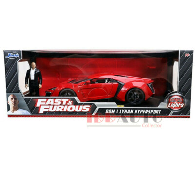 JADA LYKAN HYPERSPORT RED W/LIGHTS & DOM FIGURE FAST & FURIOUS 1