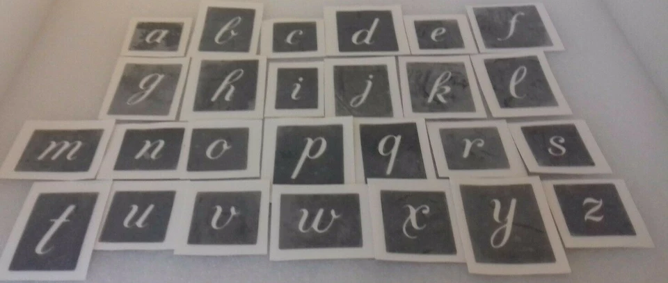 Plantillas de letras minúsculas del alfabeto para grabado vidrio letras mixtas 26 - 300