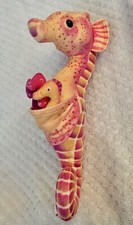 Wild Republic Sea Horse With 3 Babies Soft Plush Animal Orange Pink Purple 12
