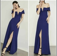 NWT BCBG MAXAZRIA AMALIE OFF-THE-SHOULDER FRONT SLIT GOWN MAXI DRESS SZ 8 368