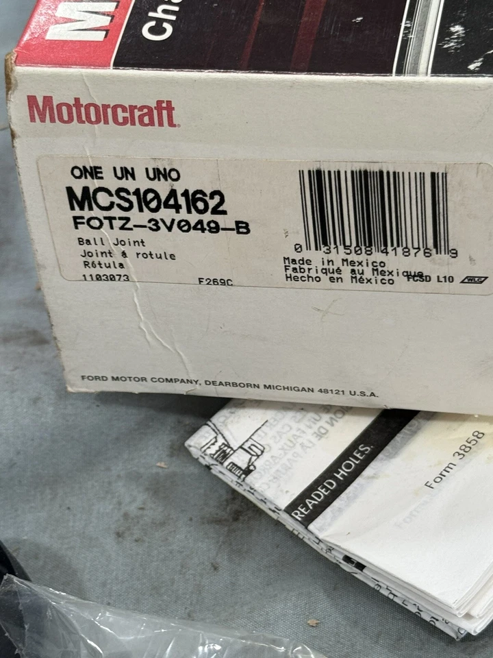 Новый из старых запасов верхний шаровой шарнир Motorcraft MCS104162 1986-1996 Ford Bronco F150 F250 полный привод - Изображение 3 из 3