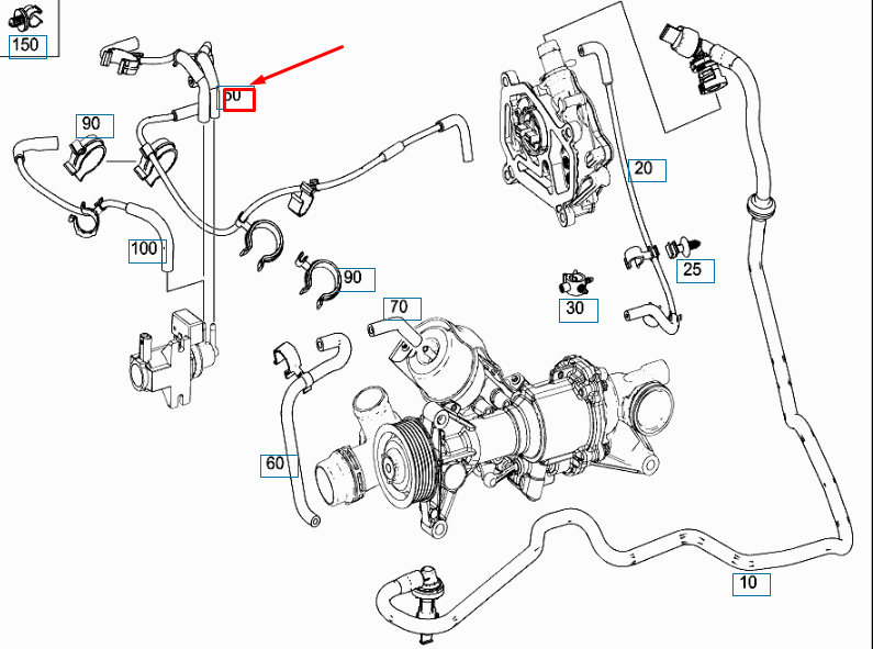 Neu MERCEDES-BENZ GLC C253 Vakuumleitung A2740702332 Original