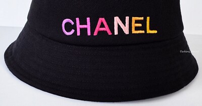 シャネル バケハ 2024 24C CHANEL BLACK MULTICOLOR EMBROIDERY BUCKET CLOCHE HAT M | eBay