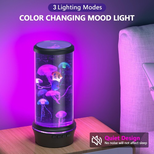 7 Farben Jelly Fish Lampe USB-Quallen Ambiente Beleuchtung Nachtlicht Lavalampe - Bild 5 von 20