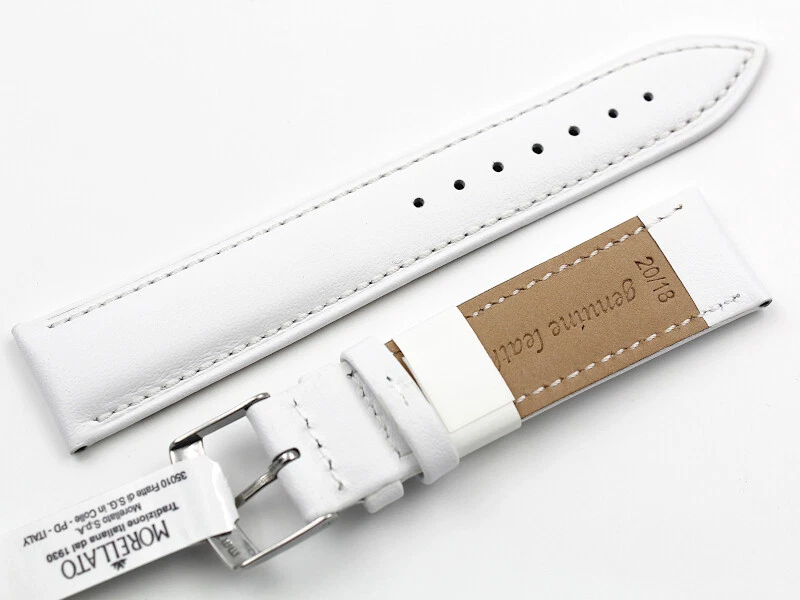 Correa Morellato Cuero Blanco Mate Varios Tamaños Artesanal Unisex Foto 3 de 4