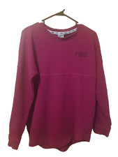 Victoria's Secret Love Pink Sweatshirt Women's XS Magenta Long Sleeve VS Logo