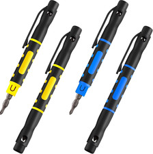 4 Pieces Pocket Screwdriver 4 in 1 Multipurpose Portable Crossing Flathead Pen S