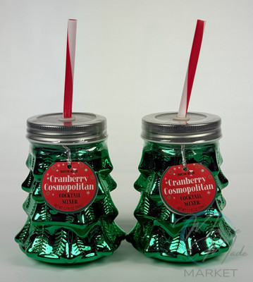 New Cranberry Cosmopolitan Cocktail Mixer Tree Bottles 2-Pack   Christmas