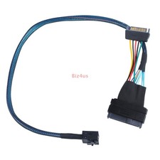 PCIe 4.0 SAS SFF-8643 to U.2 SFF-8639 SSD with 15 pin Male SATA Power Cable 0.5m