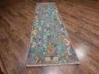 Turkish Oushak Rug,Geometric Multicolored Area Rug,Handmade Bohemian Rug 2.5x8.2 — photo 1