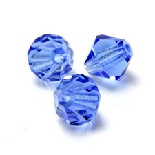 Czech Faceted Sapphire Blue Bicone Glass Beads 4mm 50 CZH-00041AL