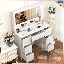 Vanity Table Set with 11 Lighted Large Mirror Makeup Dressing Table Dresser New