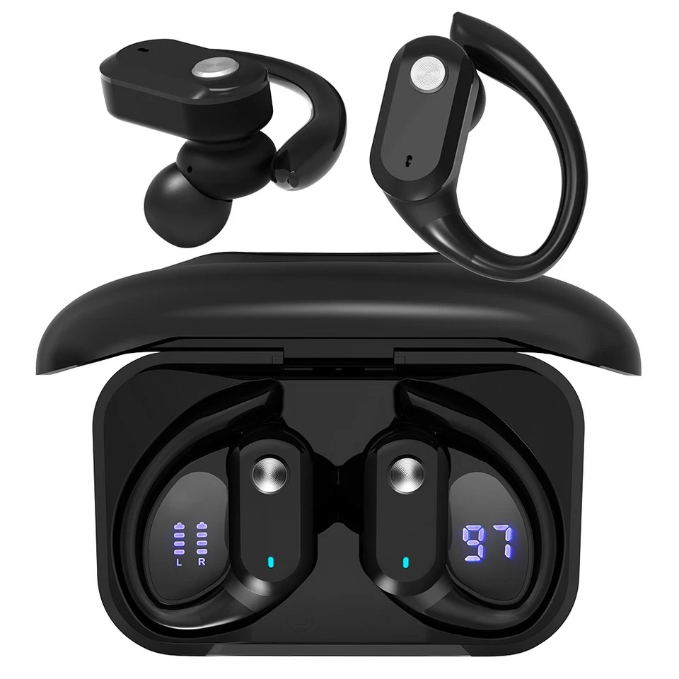 Wireless Bluetooth Headphones Ear Buds Playback Sport Over-Ear Waterproof Earbud