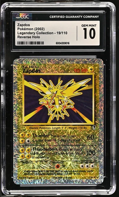 Pokemon Zapdos Legendary Coll. 19/110 Reverse Holo CGC 10 Gem Mint