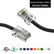 5 Pack of 0.5Ft CAT5E UTP Ethernet Network Non Booted Cable Black