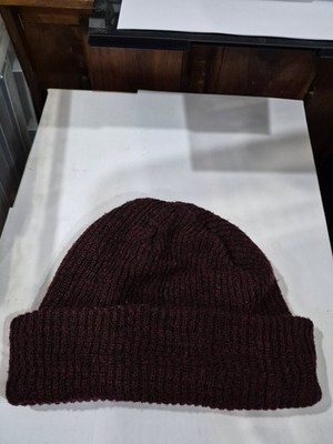 KB Ethos Purple Brown Beanie Knit Ski Cap Skull Hat Winter Cuff B8