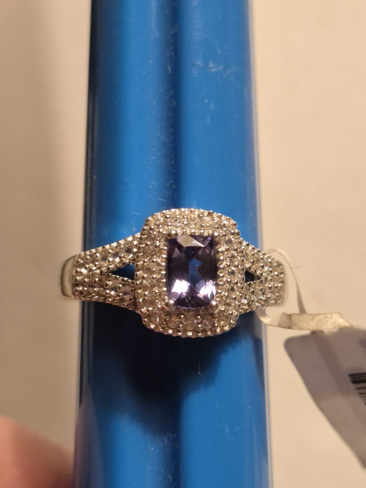 Rectangular Cushion Tanzanite and White Zircon St… - image 9