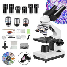 Binocular Microscope 40X-2000X Dual LED Lamp Biology Teaching Smartphone Clip