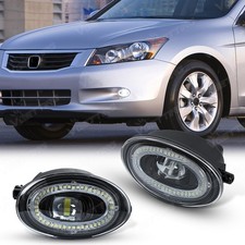 For 2008-2013 Honda Accord Led Fog Light Front Lamp W Angel Eye Drl White
