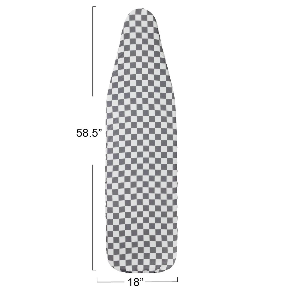 Wide Cotton Ironing Board Cover, White and Grey - Image 2 of 4