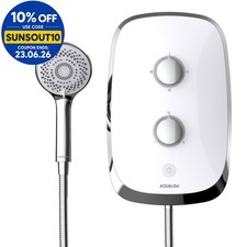Image of Aqualisa eMotion 8.5kW Electric Shower & Handset Midnight White Chrome MOWC85