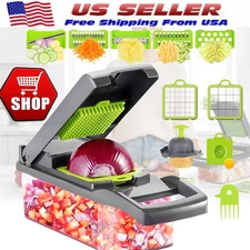 14 In 1 Fruit Vegetable Slicer Cutter Food Onion Veggie Dicer Chopper Kitchen~.