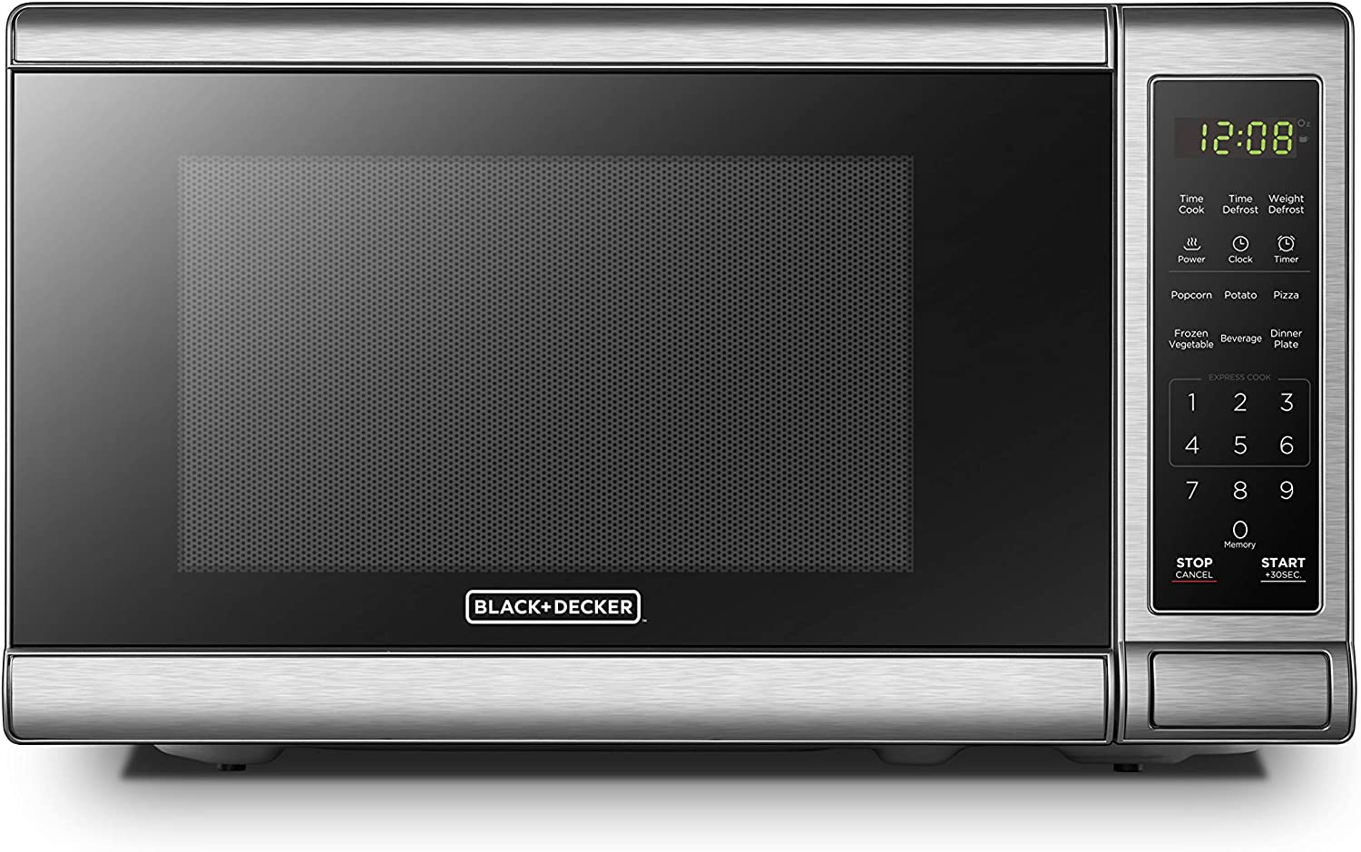 EM720CB7 Digital Microwave Oven with Turntable Push-Button Door and Child Safety Lock