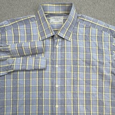 Charles Tyrwhitt Shirt Mens 18 - 37 Plaid 100 Cotton Button Up French Cuff