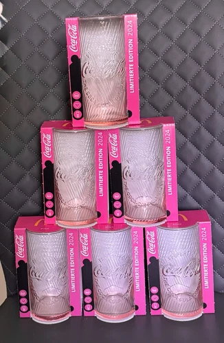 6 Stück Mc Donalds Coca-Cola Gläser Limitierte Edition  2024 Pink/Rosa Neu OVP
