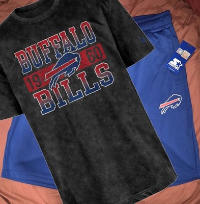 LOT 2 NEW Buffalo Bills Color Fading T-Shirt & Shorts Pockets 2 ITEMS 2X B5