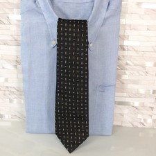 Neck Tie Mens Black White Micro Geometric Dress Workwear TREND COLOR Collection