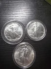 Lot of 3 - 1986, 1991, And 1994 1 oz .999 Fine Silver American Eagle $1 Coin