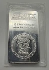 APMEX (SEALED) 10 TROY OUNCE SILVER BAR .999 FINE SILVER