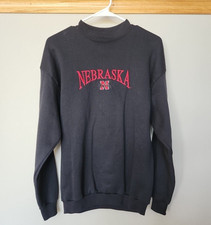 Vintage 90s Nebraska Huskers Sweatshirt Mens Large Black Football Athletic NCAA