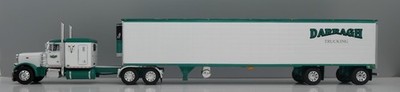 DCP Darragh green Peterbilt 379 flattop reefer trailer 68-2254 1/64 numbered
