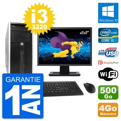 PC Tour HP Pro 6300 CMT Ecran 22" i3-3220 RAM 4Go Disque 500Go Windows 10 Wifi - Photo 1/3