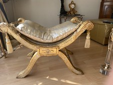 Barockhocker Französischer Stil Louis XV (Gold Holz