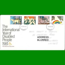UK FDC International Year of the Disabled People, First Day Cover 25.3.1981