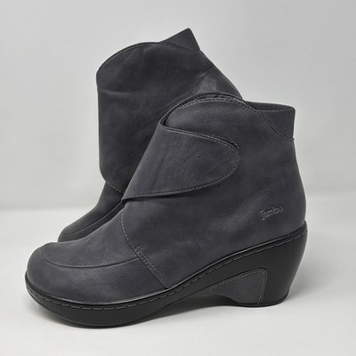 Jambu Rhonda Ankle Boots Womens 9.5M Gray Vegan Wedge Comfort