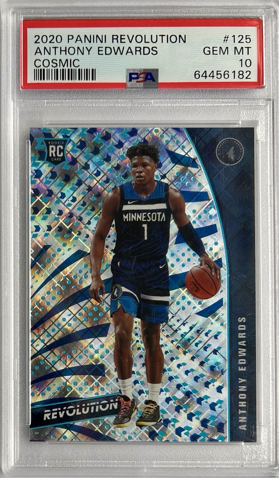 Anthony Edwards Rookie /100 2020 Panini Revolution Basketball Cosmic PSA 10